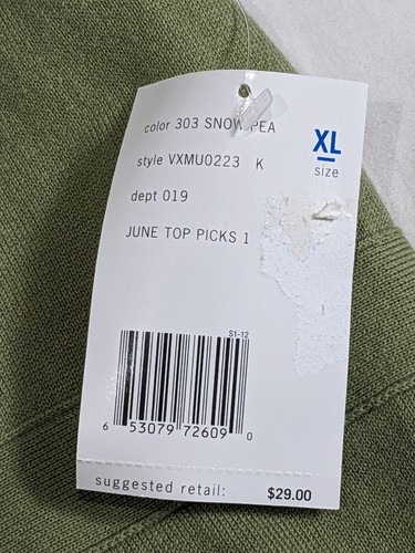 VILLAGER Tank Women's size XL Green Cross-Over V-Neck Cropped Sweater Fabric NWT - Picture 5 of 8