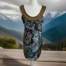 DOROTHY PERKINS Womens Lined Sleeveless Animal Print Chiffon Dress Size 8