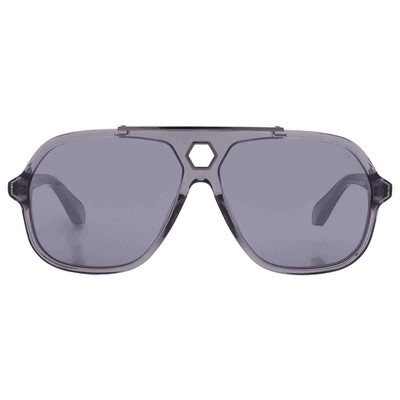 Philipp Plein Grey Pilot Men's Sunglasses SPP004V 9MBX 61 SPP004V 9MBX 61