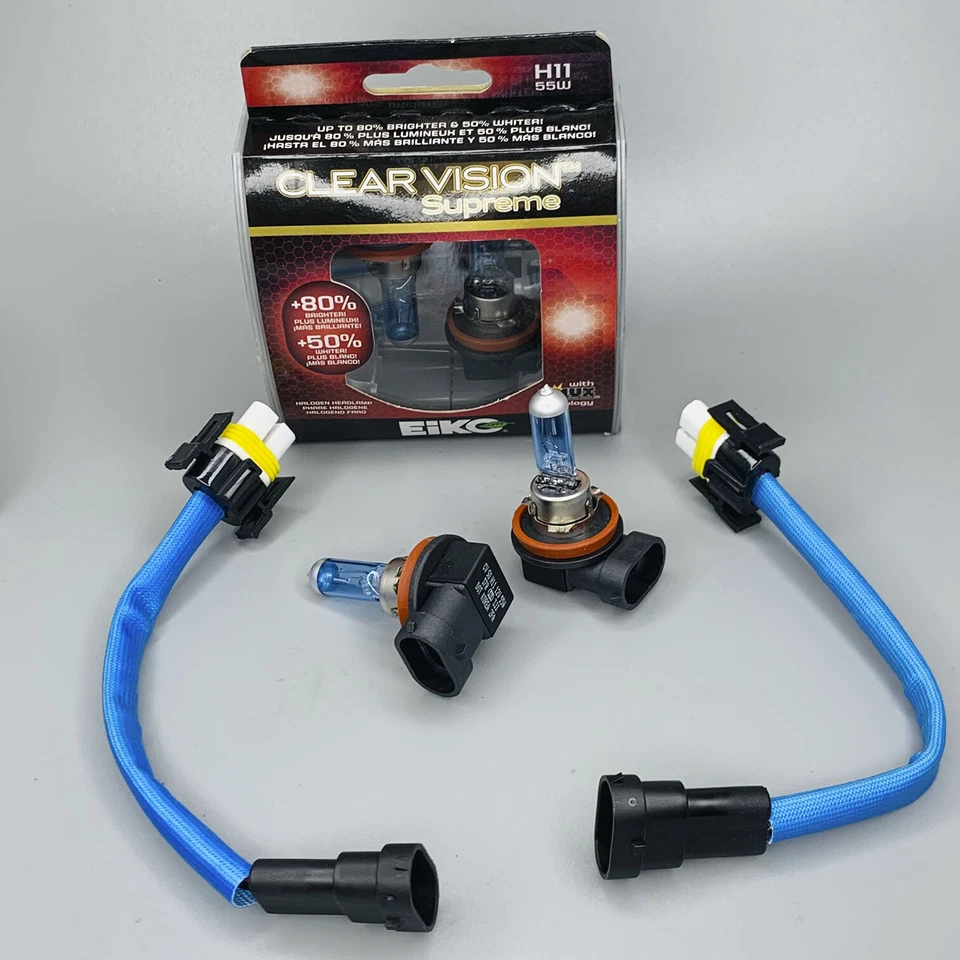 For Mercedes EiKO H11 Clear Vision Supreme Halogen Bulb + Headlight Connector - Image 2 of 4