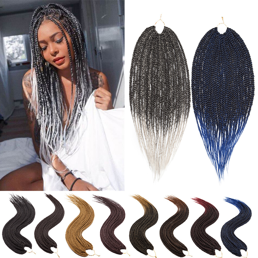 3X Micro Box Braids Crochet Braid Pre-looped Hair Extensions Long Braids  Hair US | eBay
