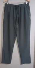 Zelos Large Grey Woven Athleisure Active Lounge Gym Comfort Errands Pullon Pants