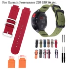 15mm-22mm Nylon Canvas Fabric Strap for Garmin Forerunner 235 220 620 Watch Band