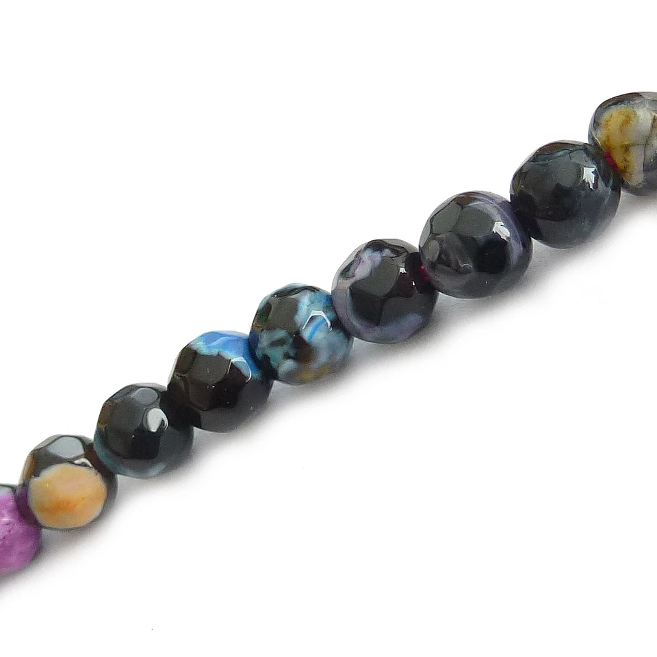 Feuer Achat Perlen 4 mm facettiert Halbedelstein ca. 90 Stück nenad-design E008 - Bild 4 von 4