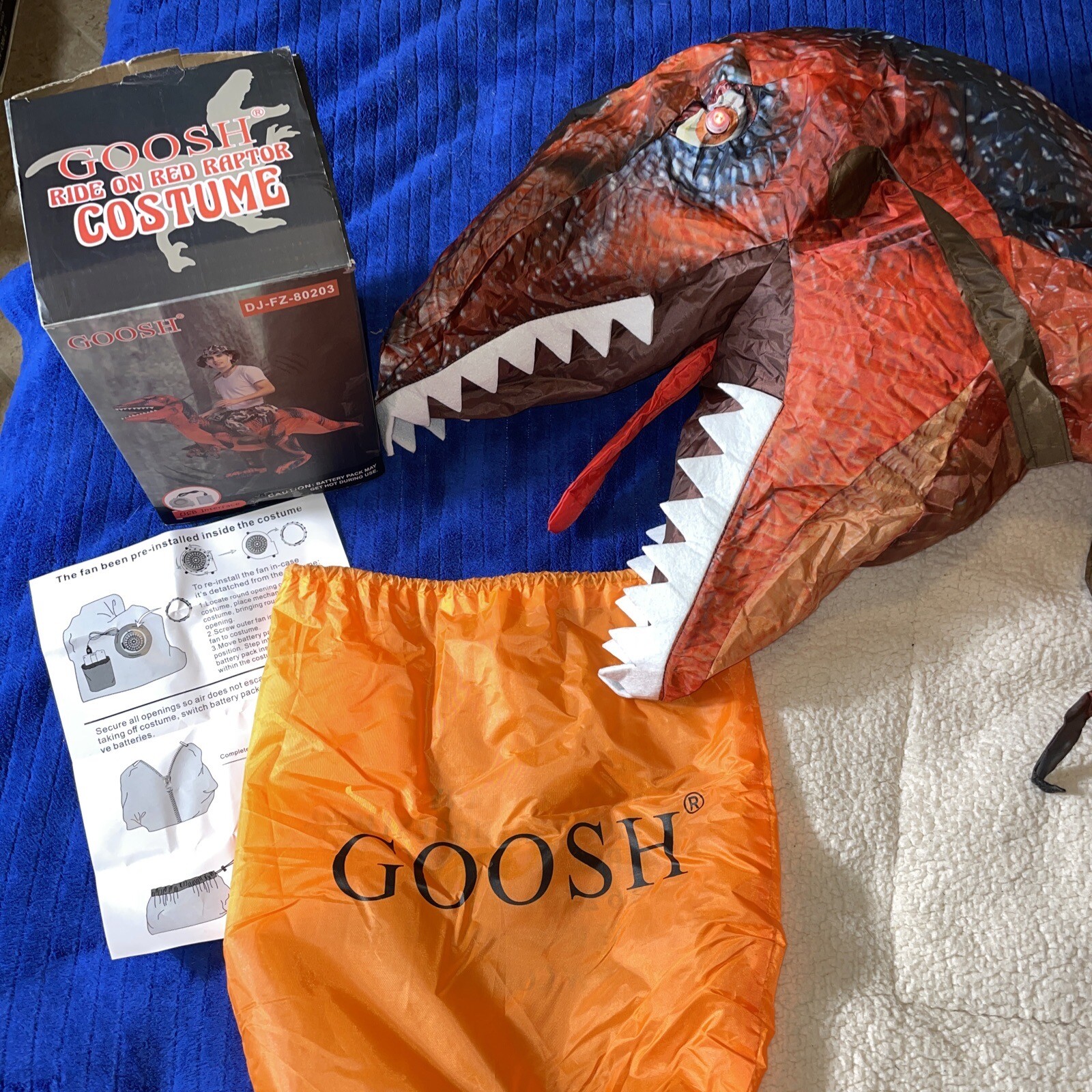 Ride On Red Raptor Inflatable Dinosaur Costume Adult … Gem