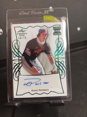 2021 Leaf Trinity - Green #BA-IP1 Izaac Pacheco /75 (AU, RC)