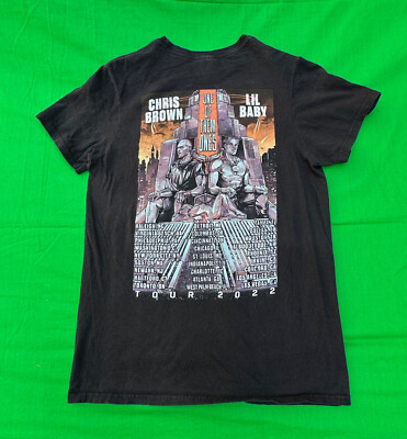 Chris Brown Lil Baby One Of Them Ones Concert Tour Men's Double Sided T-Shirt S