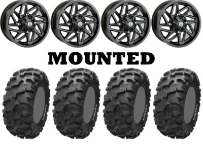Kit 4 ITP Blackwater Evolution 26x9-12/26x11-12 on Moose 361X Matte Black 1KXP