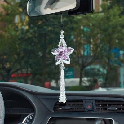 Miroir Voiture Pendentif Voiture Fleurs Rose éternelle Boule RETROVISEUR Hanging Décoration Savon Fleur Ornement De Suspension Automatique Accessoriess-Purple Décoration De Voiture ( Color : Pink