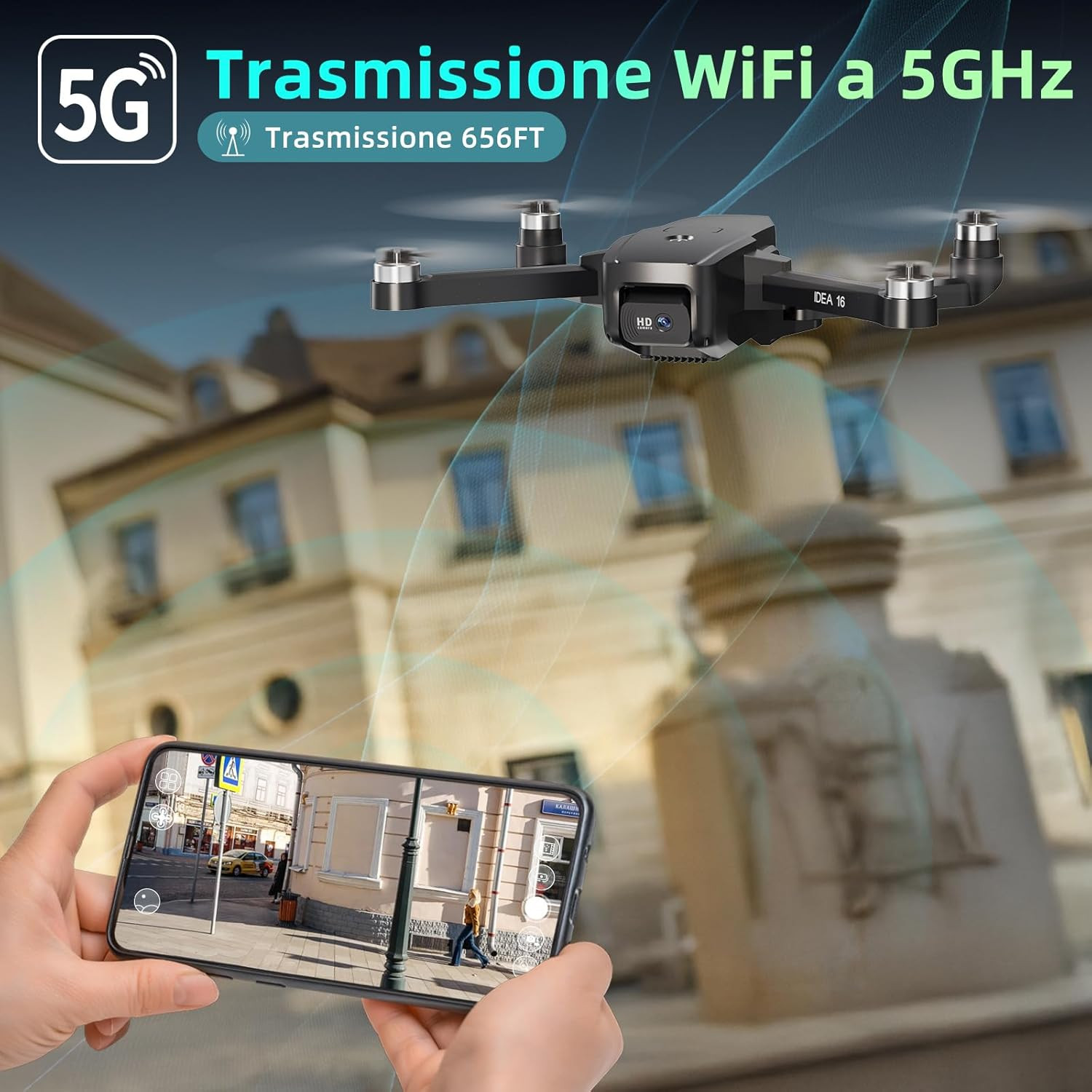 Drone con Telecamera 4K Trasmissione WIFI 5g Drones con Motore Brushless Resiste - Miniatura 5