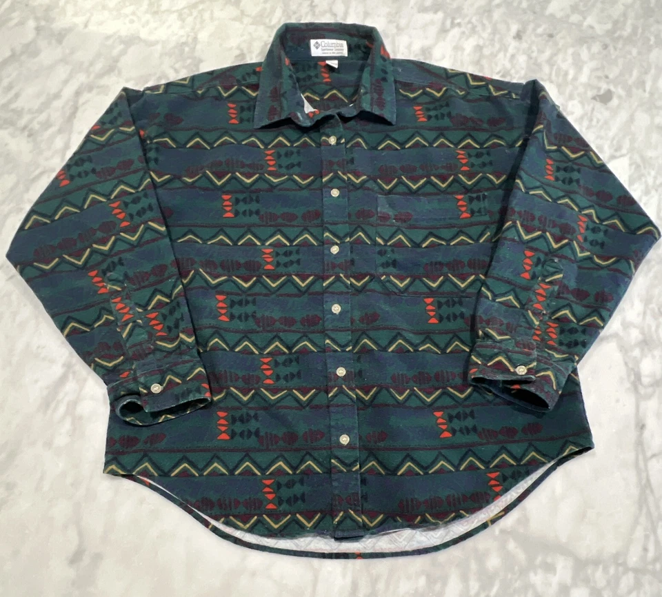 Columbia polar abotonada para mujer mediana azteca geométrica manga larga algodón” Foto 3 de 4