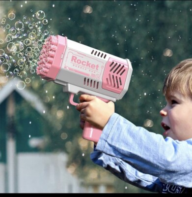 40 Hole Bubble Machine Gun Colorful Lights 8000 Bubbles Per Minute Kids Adults