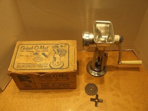 Rival 358 Grind-O-Mat Meat Grinder Food Chopper Vac-O-Matic Base Vintage 