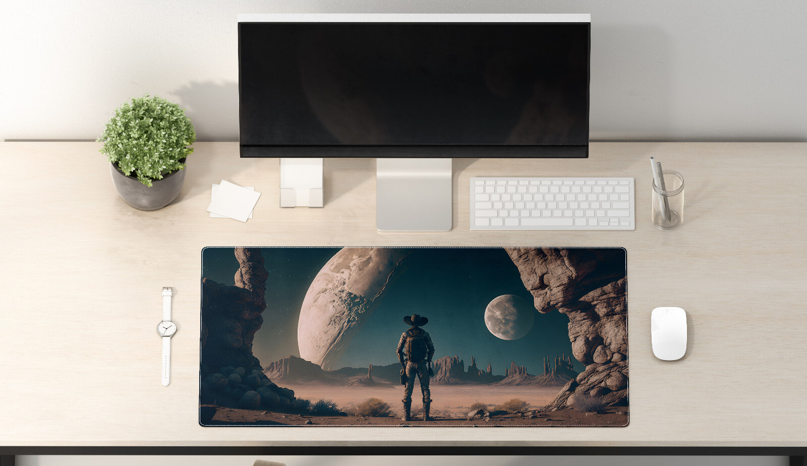 Space Cowboy Gaming Mouse Pad - Extra Large Desk Mat for Gamers