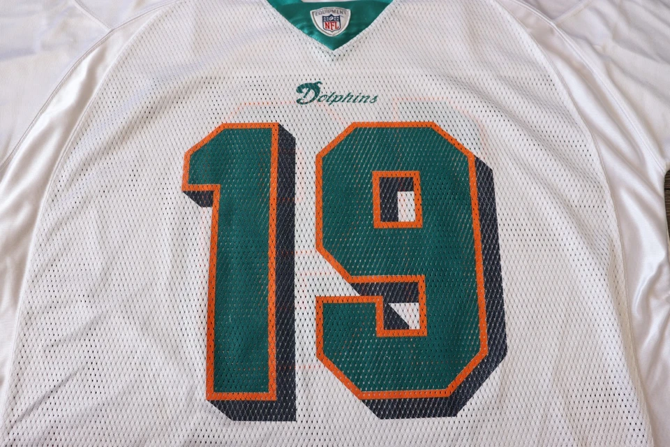 МАЙАМИ ДЕЛЬФИНЫ МАРШАЛЛ #19 REEBOK ДЖЕРСИ БЕЛЫЙ ЦВЕТ ВИНТАЖНАЯ РУБАШКА МУЖСКАЯ XL - Изображение 3 из 4