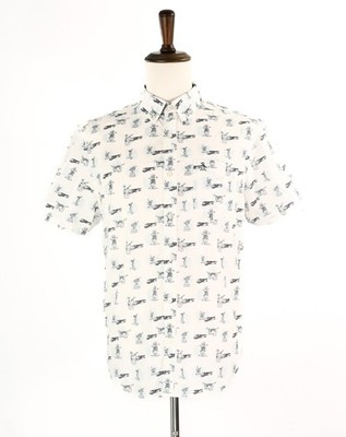 Original Penguin Hawaiian Tropical Drink Button Down Shirt (Heritage Slim Fit) L
