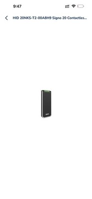 HID 20NKS-02-000000 Signo 20 Mullion Smartcard Narrow Reader, 13.56mHz