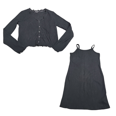 Art Class Girls' Black Long Sleeves Button Cardigan w Dress Set Size Large 10/12 | eBay Art Class Girls' Black Long Sleeves Button Cardigan w Dress Set Size Large 10/12 | eBay