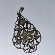 800 Silber Anhänger, 5.6g,Rosé+ Edelweiss+MR , L-4.5+B-2.5cm