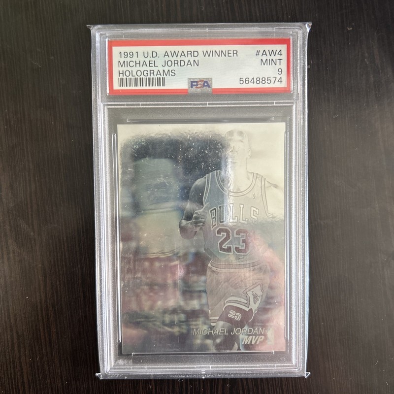 1991 UPPER DECK AWARD WINNER 🔥 MICHAEL JORDAN 🏀 PSA 9 MINT 💎 #AW4 HOLOGRAMS