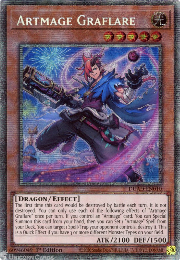 DUAD-EN010 Artmage Graflare : Starlight Rare 1st Edition Mint YuGiOh Card