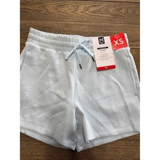 Members Mark Women's Light Blue Sandwash Athletic Shorts with Drawstring - XS