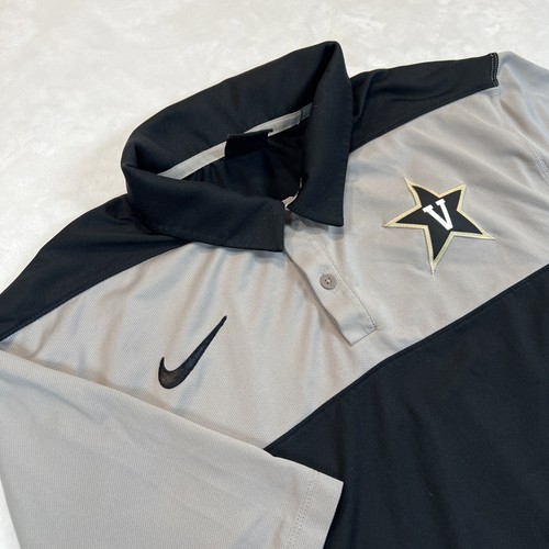 Polo Vanderbilt nera e grigia - Nike Dri-Fit ricamata grande - Foto 1 di 9