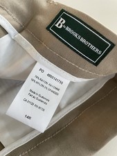 Brooks Brothers WOMENS 14R Tan Pants Flat Front Brand New with Tags Never Worn