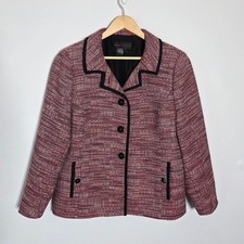 Nina Mclemore Red/pink/black tween 3 button blazer / jacket Business Casual