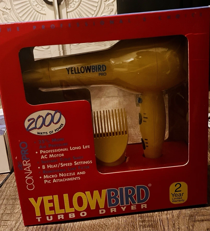 Secador de pelo profesional YELLOWBIRD Turbo con accesorios 2000 vatios caja nueva Foto 2 de 4