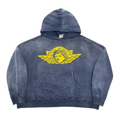 Saint Michael Angel of Death Logo Hooded Sweatshirt Navy Blue