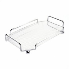 Metall Organizer Tablett mit Acrylplatte platzsparend f&uuml;r Couchtisch