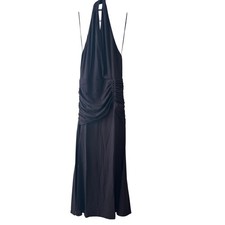 Reformation Arden Knit Dress Black Currant Halter Maxi NWT XL