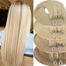Microlink Micro Easy Loop Beads Ring Real Remy Human Hair Extensions 300S Thick