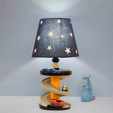 HERBESTBAY Table Lamp, Adorable 14 Inch Racing Road Style Kids Desk Lamp, Car...