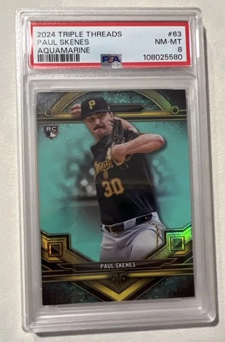 2024 Topps Triple Threads Paul Skenes Aquamarine PSA 8 Pirates RC 93/149