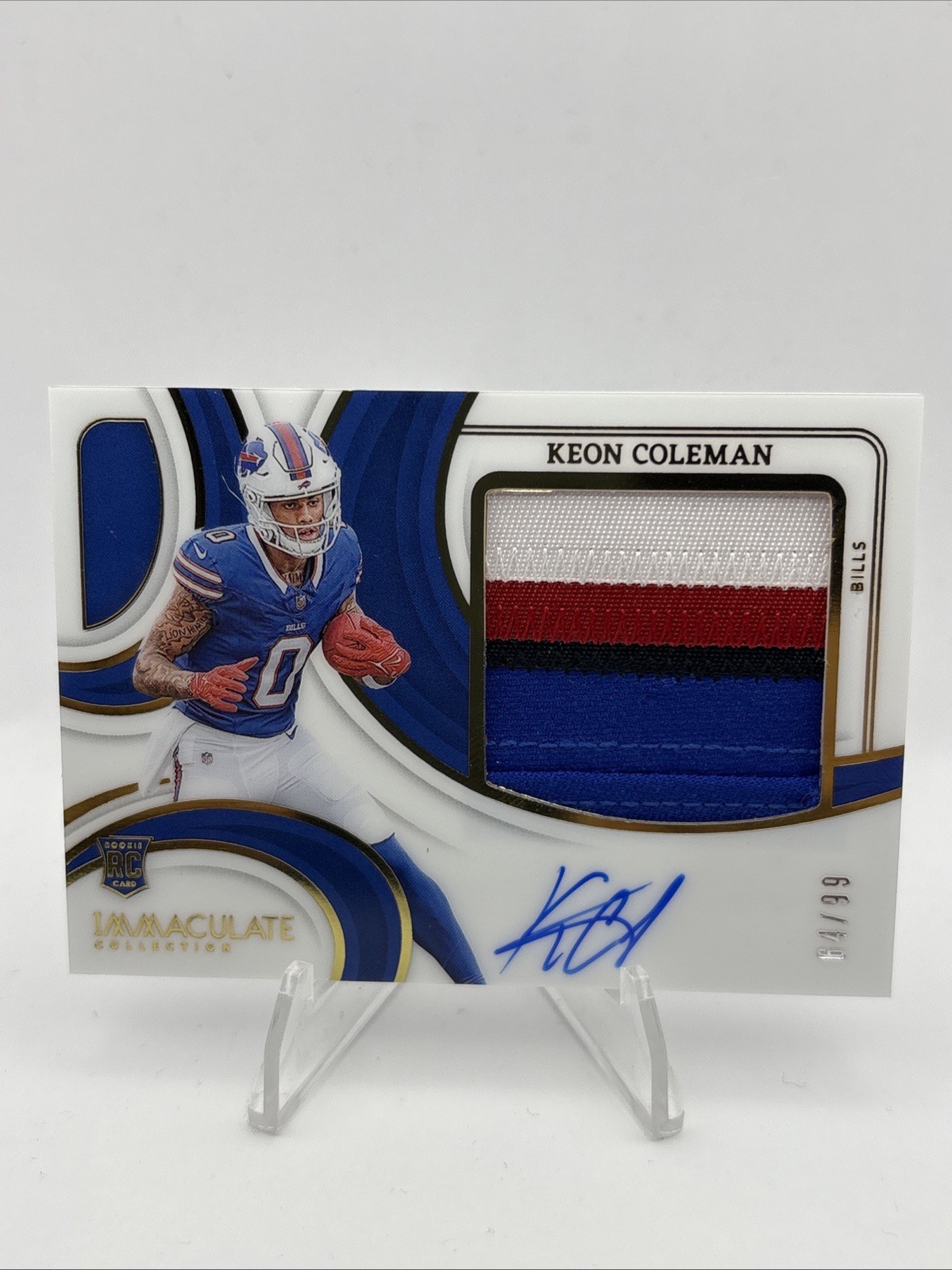 2024 Immaculate Football Keon Coleman Premium Patch Rookie Auto /99!-H