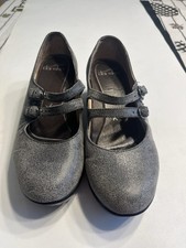 Dansko Mary Jane Metallic Textured Pewter Gray Shoes US Sz 5.5/6 EU 36