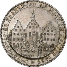 [#1277843] Freie Reichsstadt Frankfurt, Taler, 1863, Frankfurt, Silber, Stempelglanz(