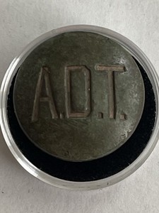 AMERICAN DISTRICT TELEGRAPH BUTTON 1840S TO 1920 TELEGRAM BOY UNIFORM BUTTON ￼