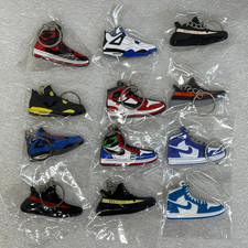 MINI 3D SILICONE ASSORTED SNEAKER DESIGNS KEY RINGS BAG CHARMS LOT OF 12 D