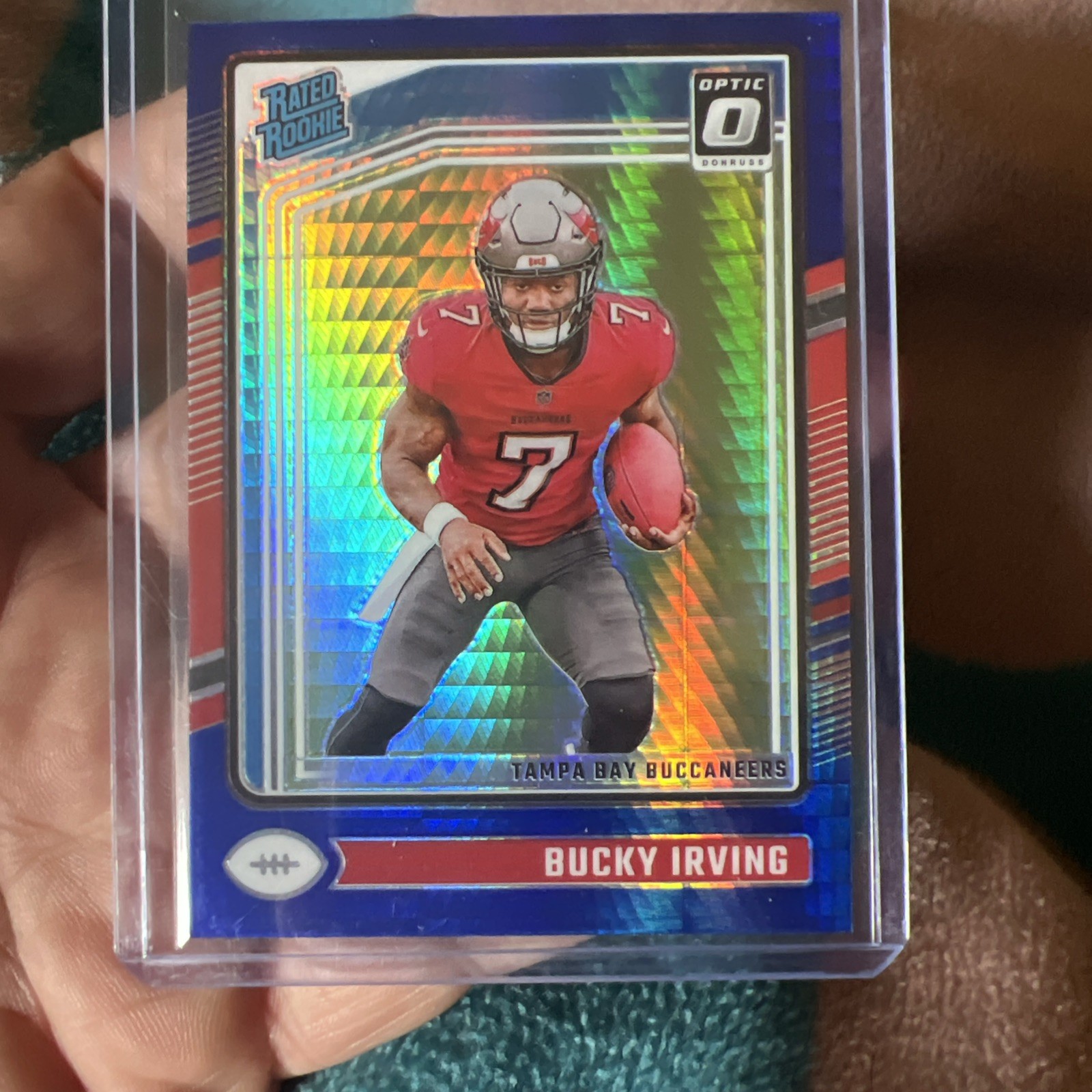 2024 Panini Donruss Optic - Rated Rookie Bucky Irving #216 Blue Hyper Prizm (RC)