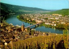 Bernkastel-Kues Germany Mosel River Town View Continental Postcard B847