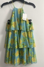 New Zara PRINTED TULLE DRESS,Size S,Color Blues