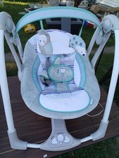 Ingenuity Infant Baby Swing with Toy Bar, Gray Teal White Color