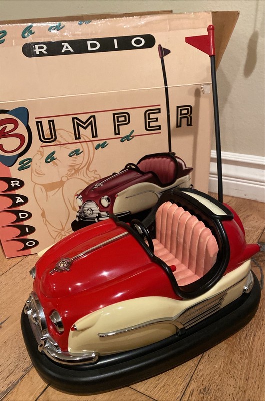 Vintage Replica County Fair ride Bumper Car Lights Radio 14x9.5 Orig Box