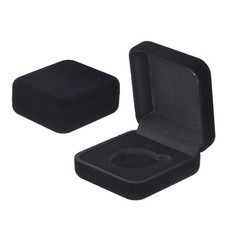 2 Pcs Challenge Coin Display Case, 30mm Velvet Coin Boxes for Gift, All Black