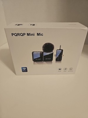 PQRQP 3 in 1 Microphone for iPhone/Android/Camera, Wireless Mini, Black