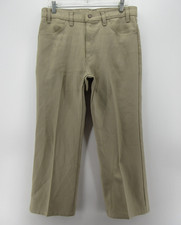 VINTAGE Levis Pants Men 34X26 Beige Khaki Chino Bootcut 90s Dacron USA Made *