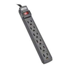 Tripp Lite Ps66b Power Strip, 5-15R, 5-15P, 6 Ft., Black